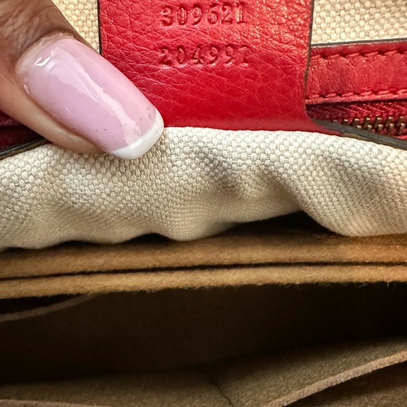 LNWOT Large in Red Canvas Vintage Web Rania Top Handle Gucci Bag - Picture 11 of 11